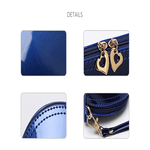 Waterproof lining and interior capacity of glossy makeup pouch